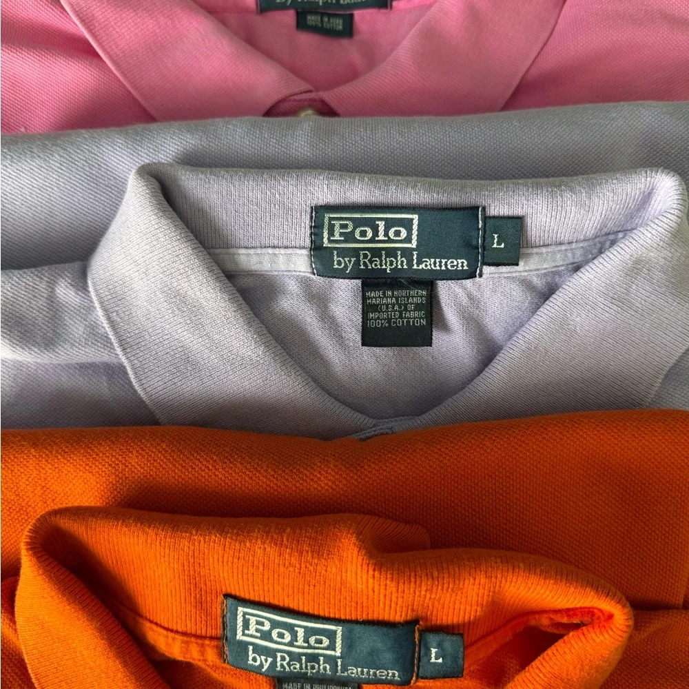 Ralph Lauren Polo Shirts in Pink, Lavender, and Orange size L - Picture 2 of 2